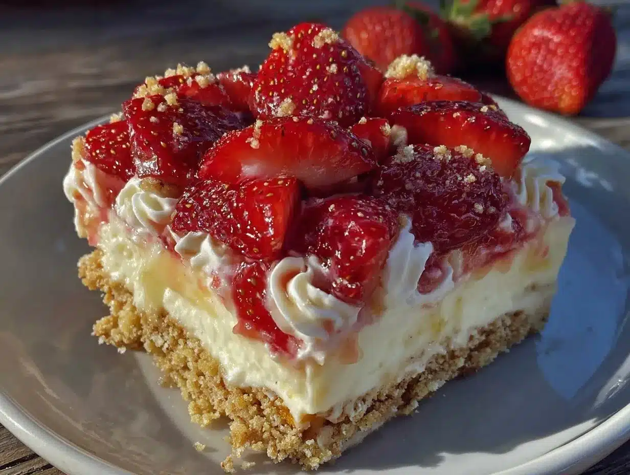 no bake strawberry cheesecake icebox cake preparation steps