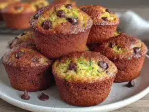 one-bowl chocolate chip zucchini muffins - featured image
