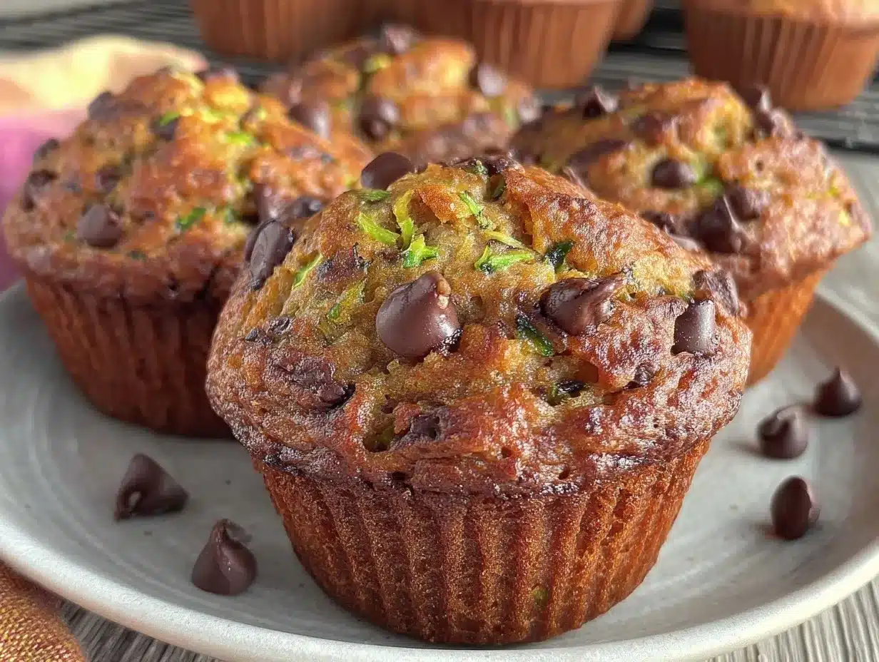 one-bowl chocolate chip zucchini muffins preparation steps