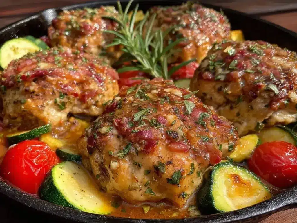 one-pan lemon herb boneless chicken thighs - featured image