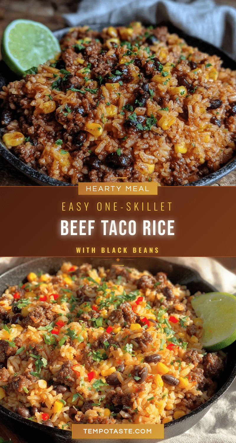 one-skillet ground beef taco rice recipe