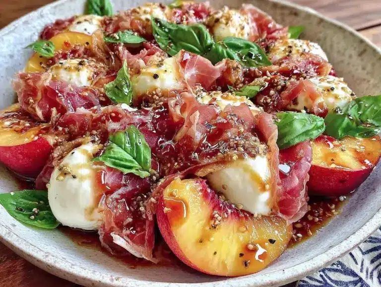 peach burrata salad - featured image