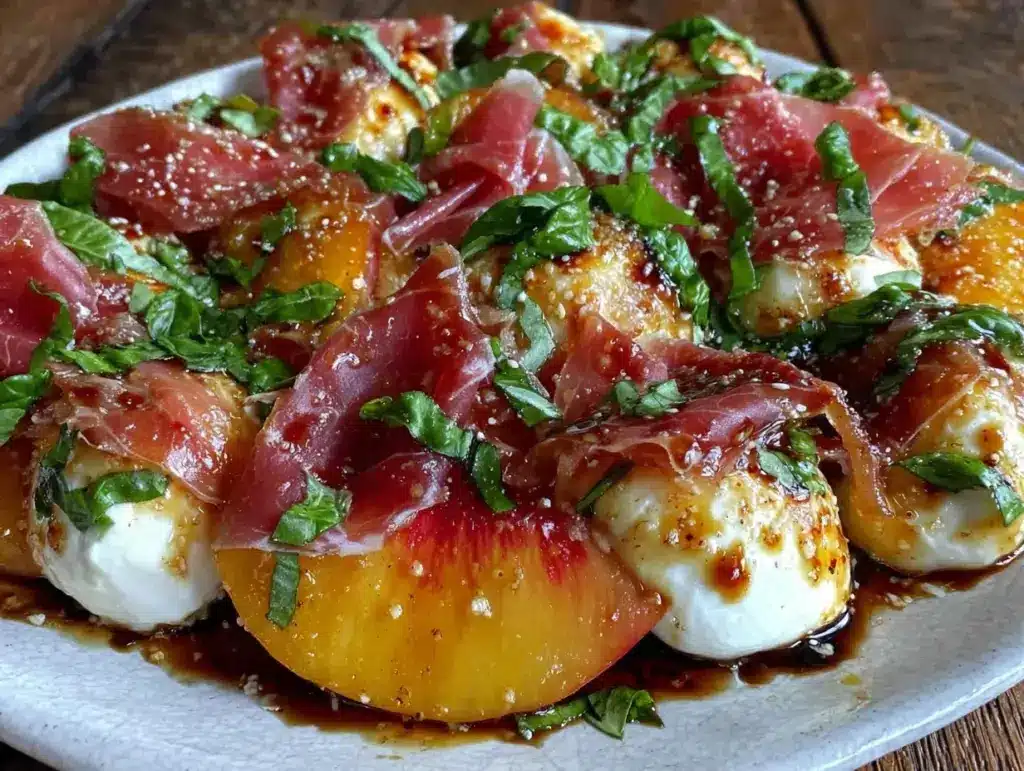 peach burrata salad - featured image