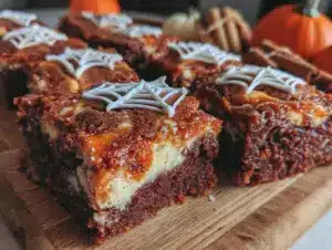pumpkin cream cheese swirl brownies - featured image