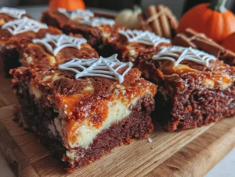 pumpkin cream cheese swirl brownies - featured image
