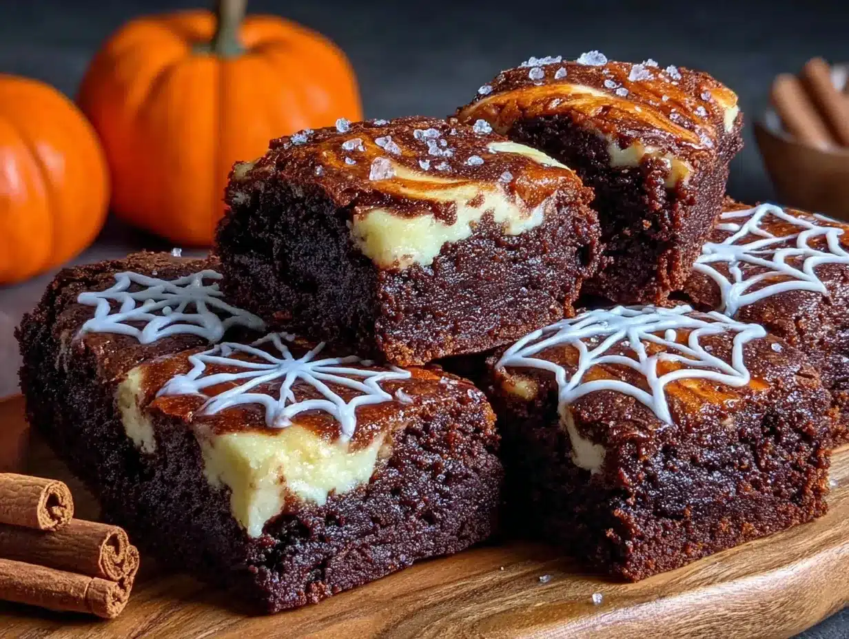 pumpkin cream cheese swirl brownies preparation steps