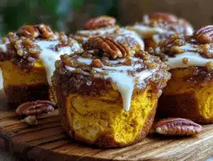 pumpkin cream cheese swirl muffins - featured image