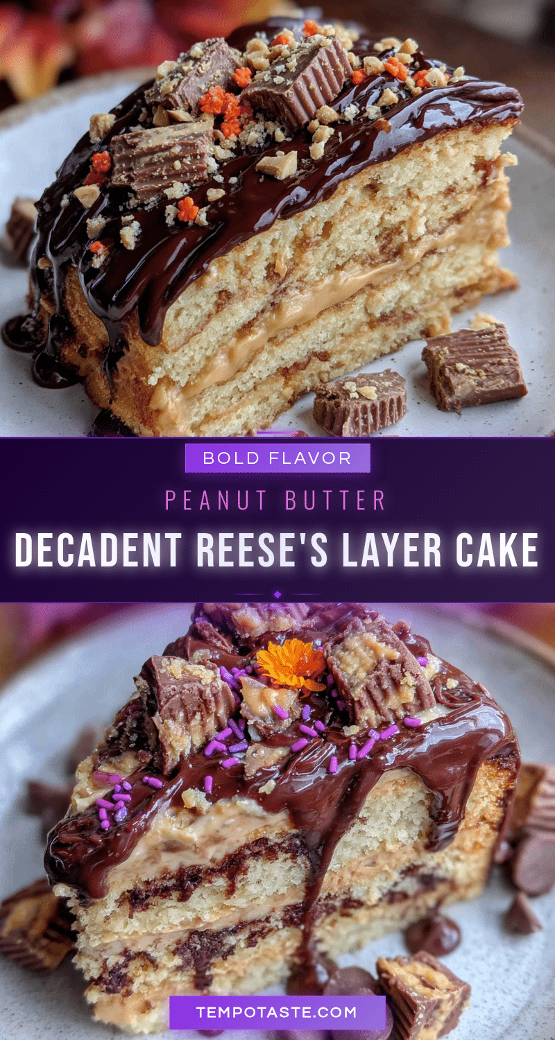 Reeses peanut butter Halloween layer cake recipe