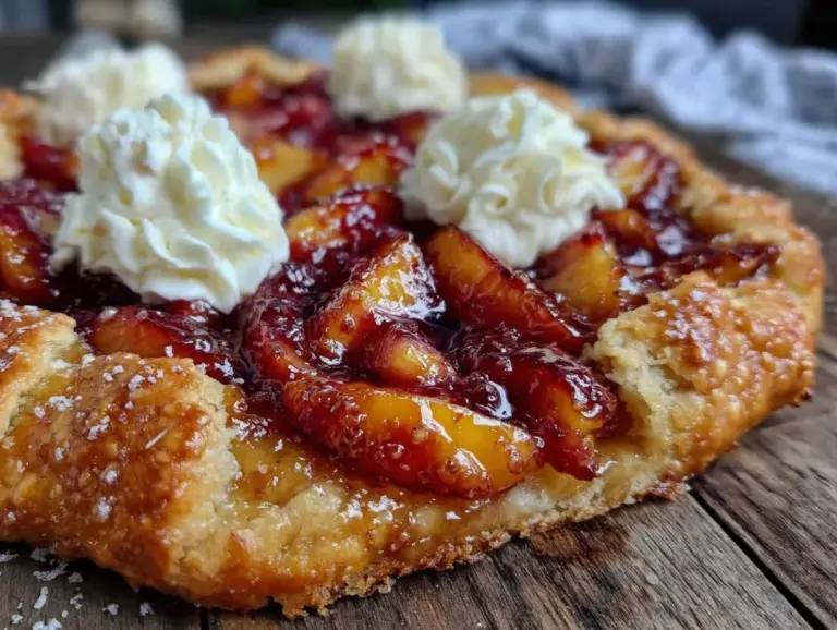 rustic fresh peach galette - featured image