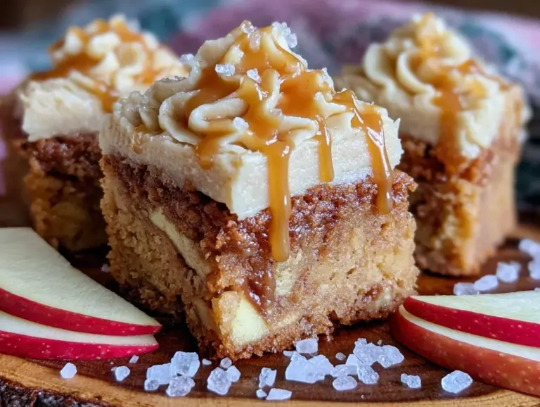 salted caramel apple blondies - featured image