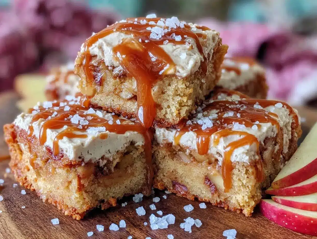 salted caramel apple blondies preparation steps