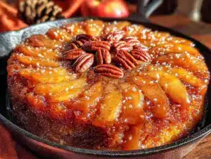 Salted Caramel Apple Upside-Down Skillet Cake - featured image