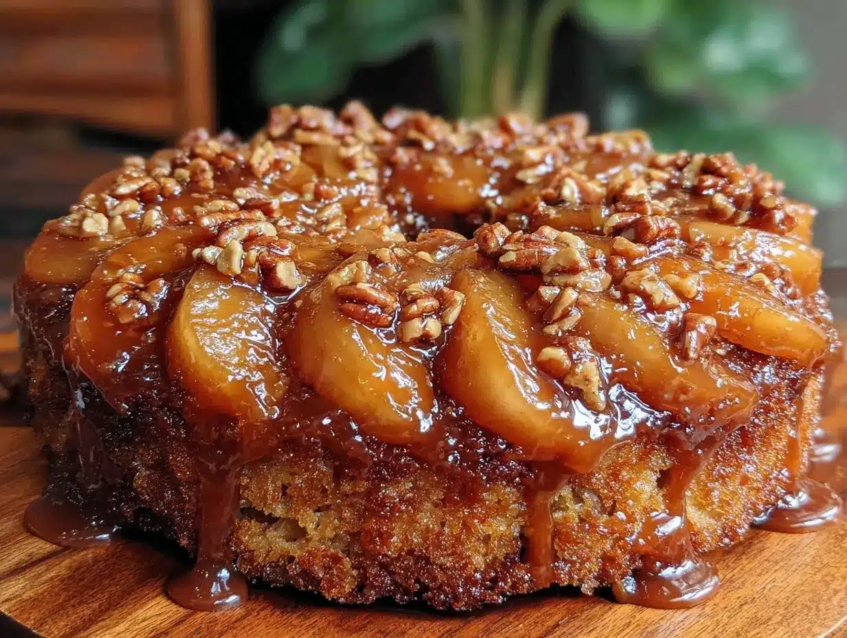 Salted Caramel Apple Upside-Down Skillet Cake preparation steps