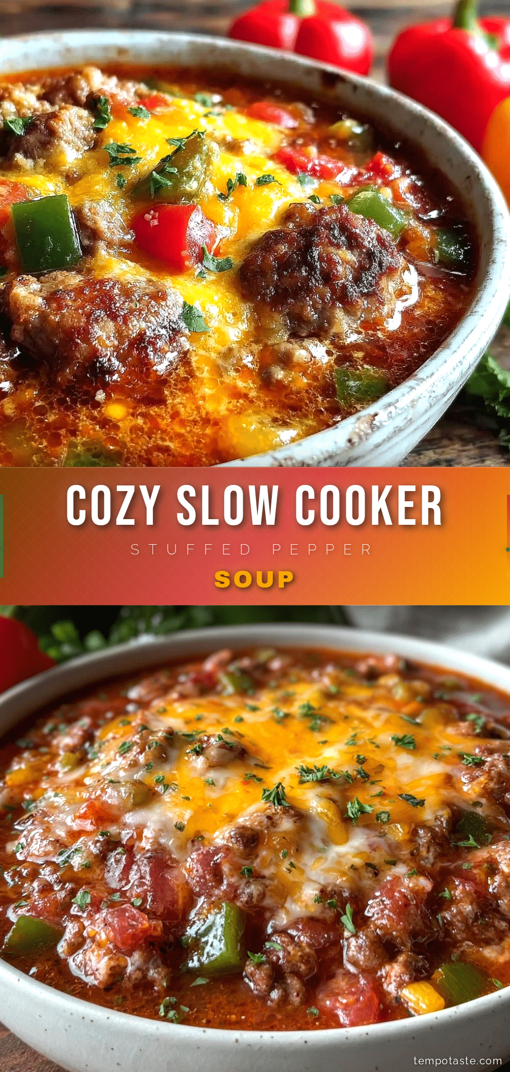 slow cooker ground beef stuffed pepper soup recipe