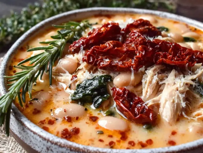 slow cooker Tuscan white bean chicken soup - featured image
