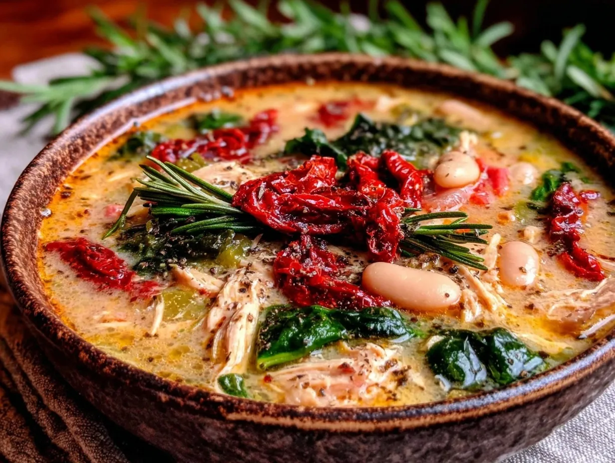 slow cooker Tuscan white bean chicken soup preparation steps