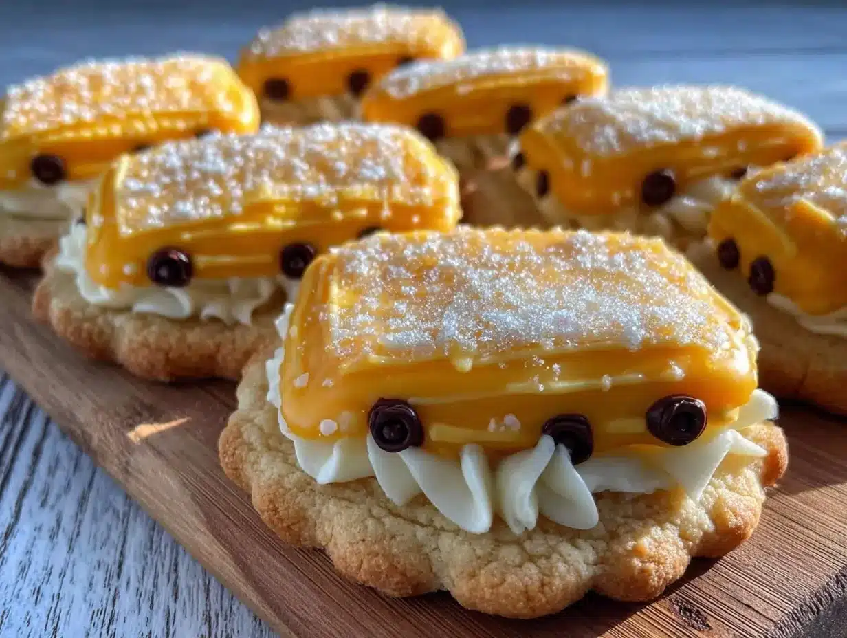 soft frosted back to school bus sugar cookies preparation steps