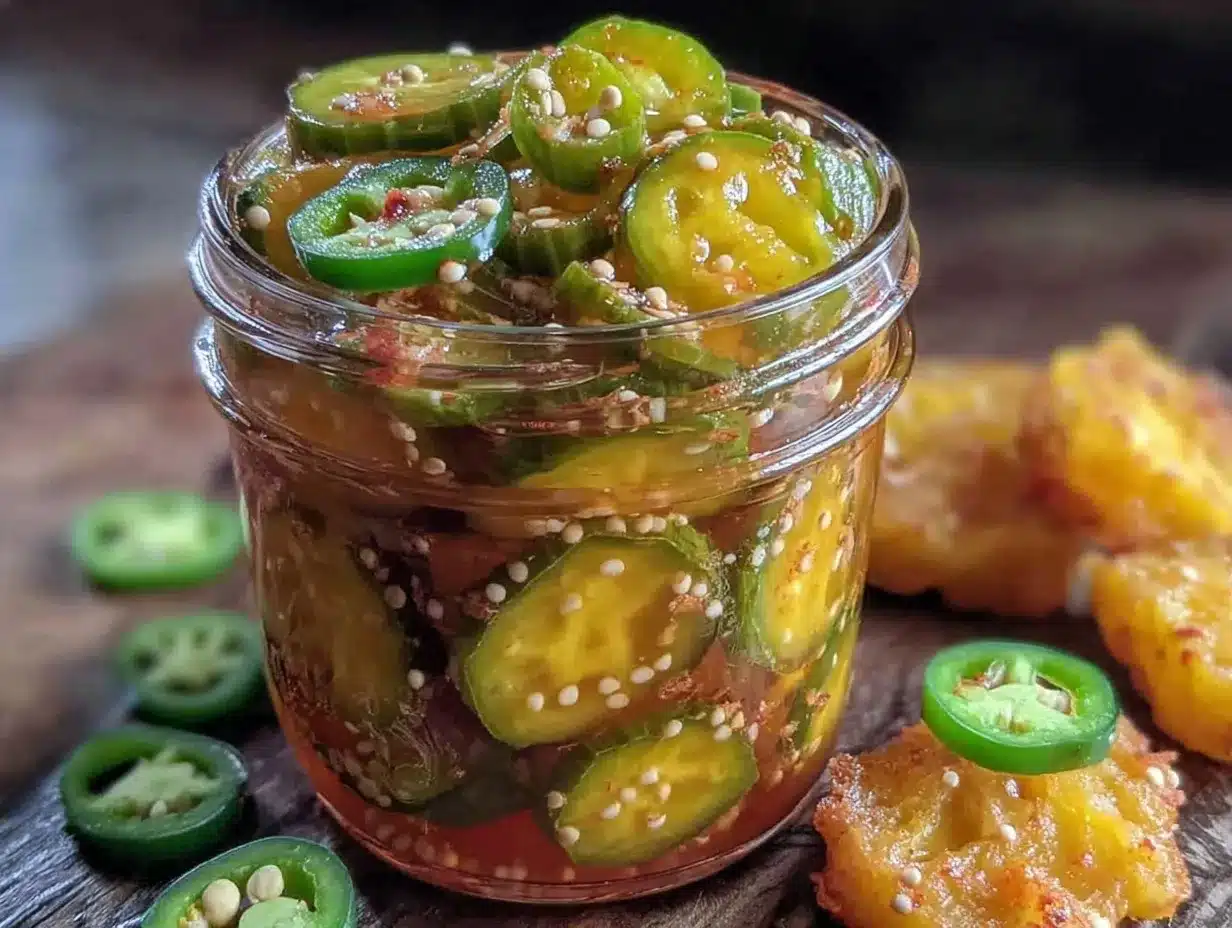 spicy bread and butter jalapeño refrigerator pickles preparation steps