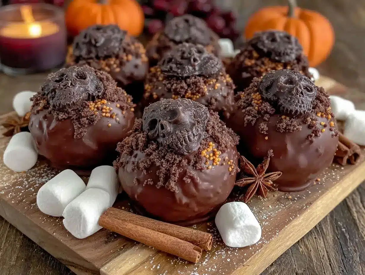 spooky Halloween hot cocoa bomb preparation steps