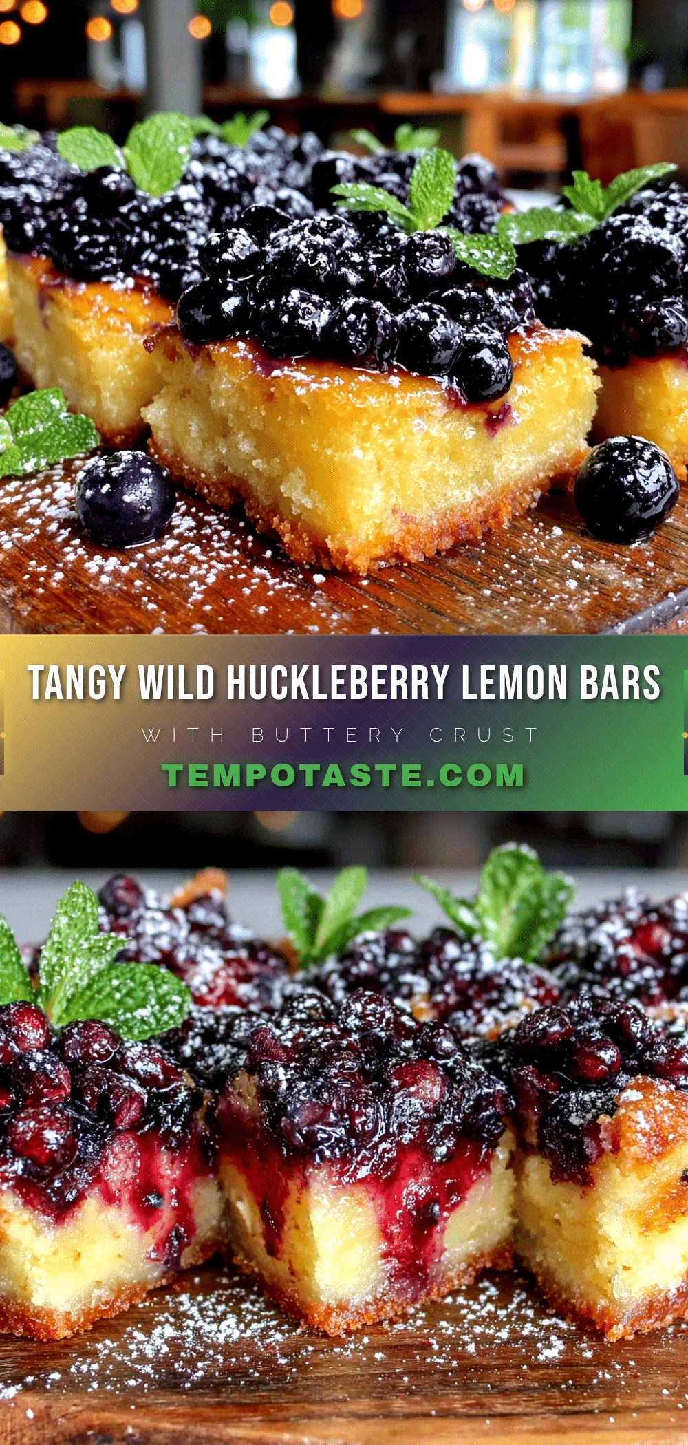 wild huckleberry lemon bars recipe
