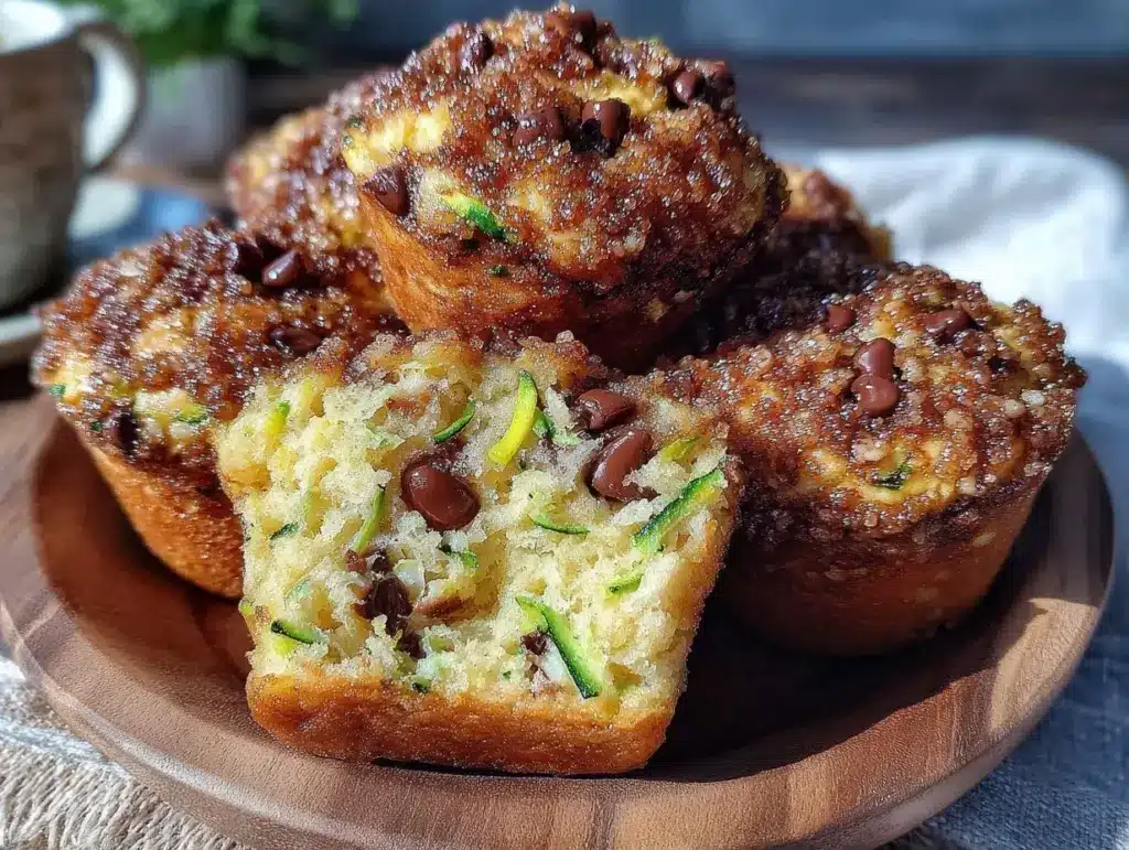 zucchini chocolate chip muffins - featured image
