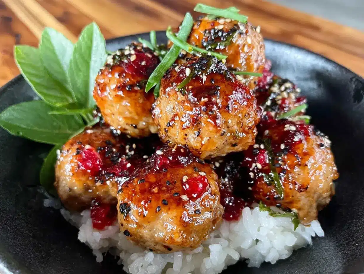 easy bento box chicken teriyaki meatballs preparation steps