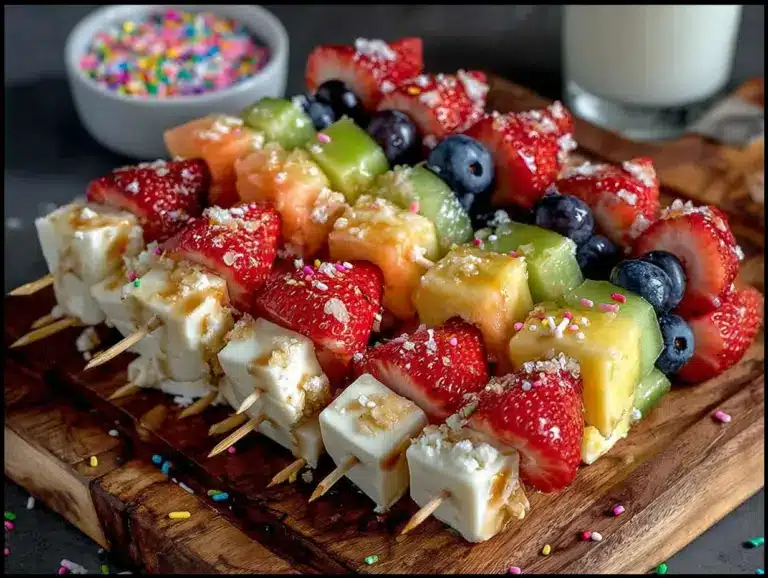 Easy rainbow fruit and cheese kabobs kids love - featured image