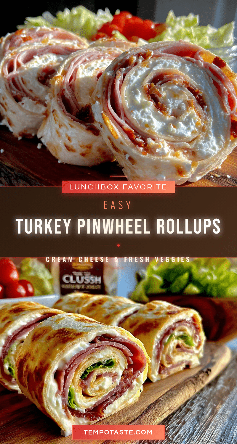 easy turkey pinwheel lunchbox roll-ups with cream cheese recipe
