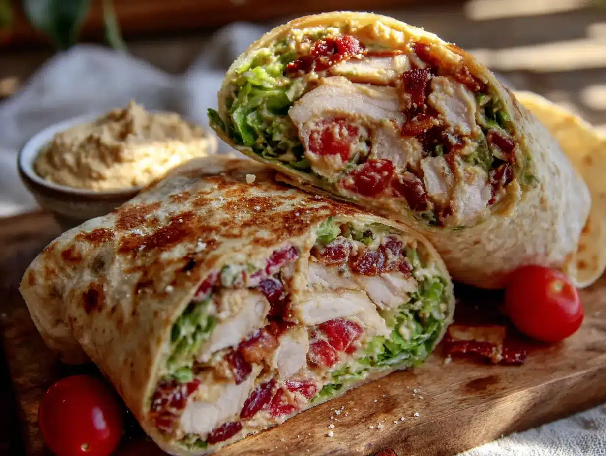 turkey and hummus wrap preparation steps